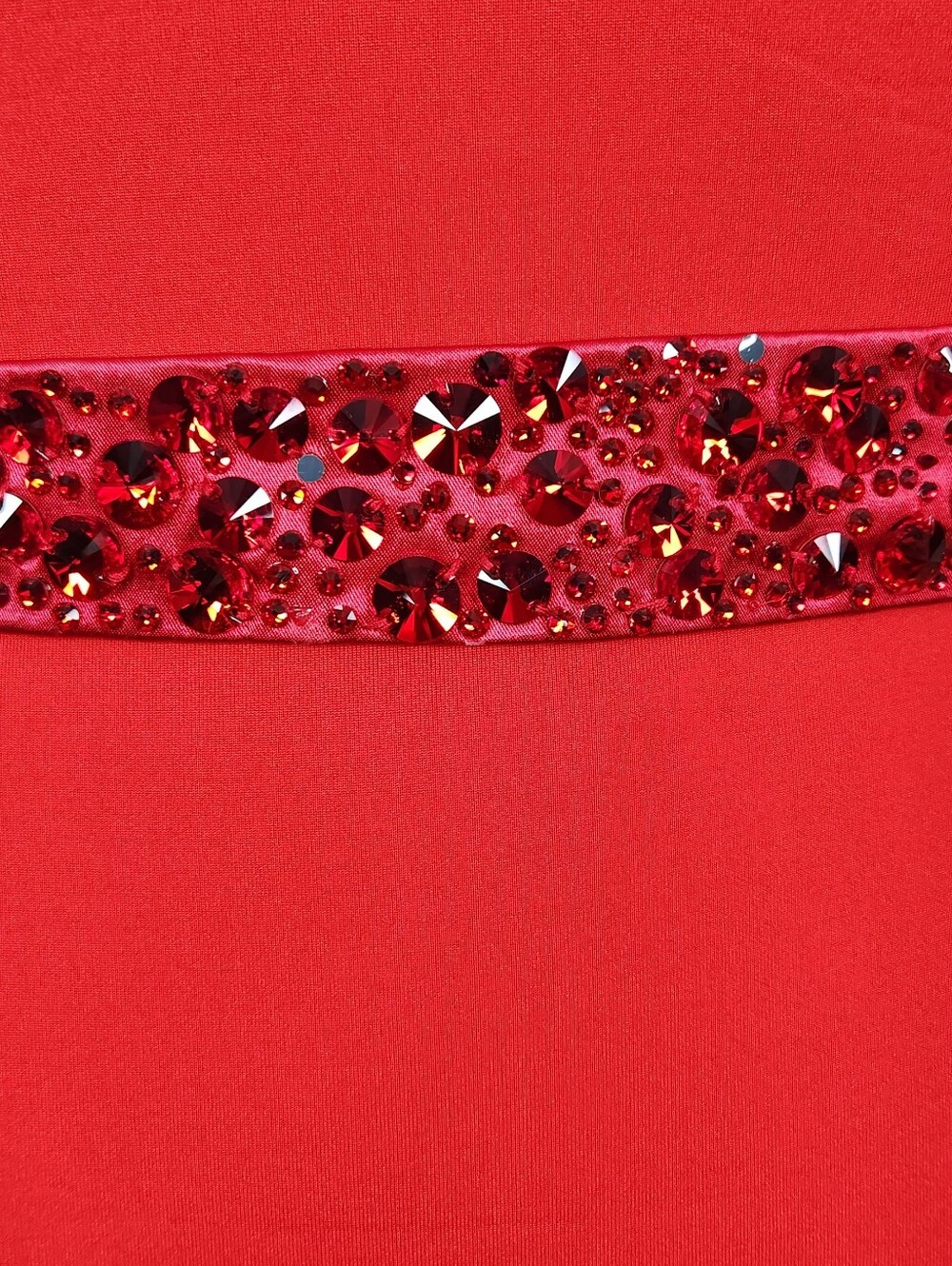 Jovani Red High-Neck Sequin Belt Sheath Dress - Picture 3 of 7